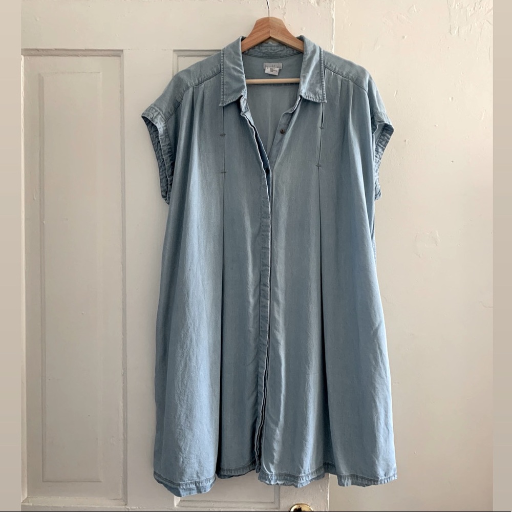 Chambray Swing Tent Dress Urban Outfitters